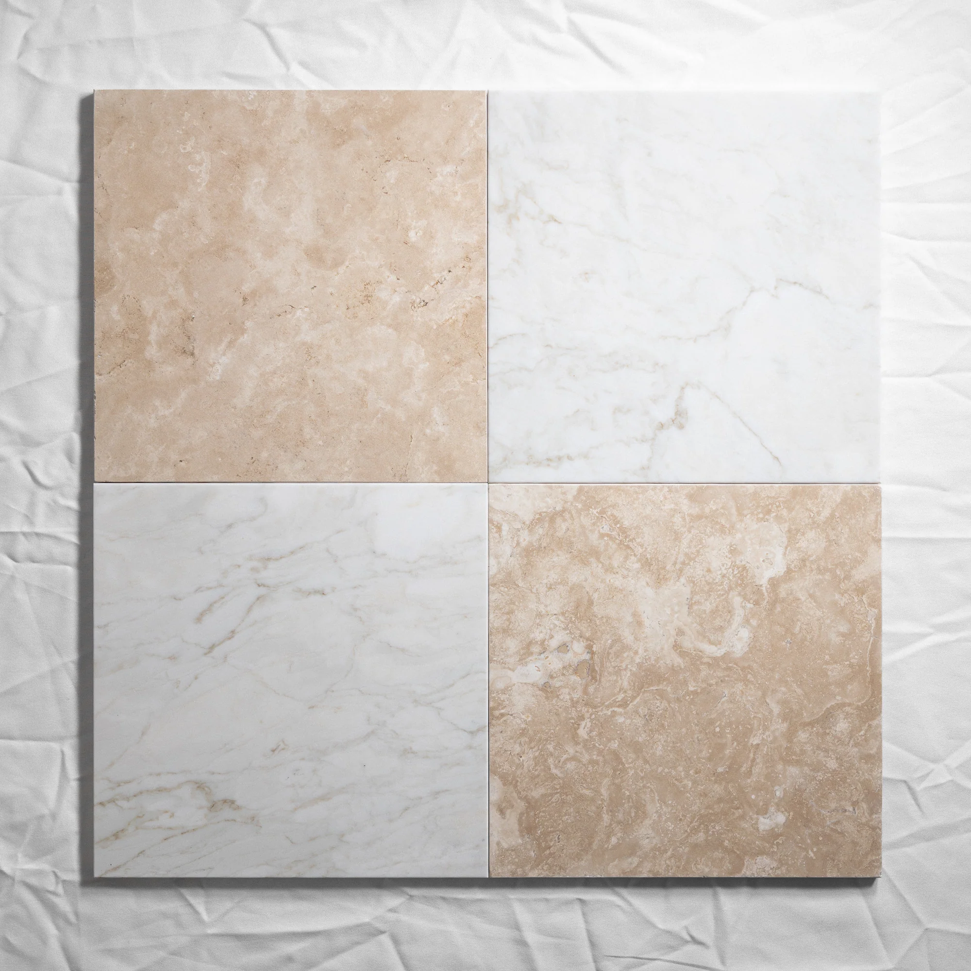 Calacatta Vagli & Durango Checkered 12"x12" - Image 2