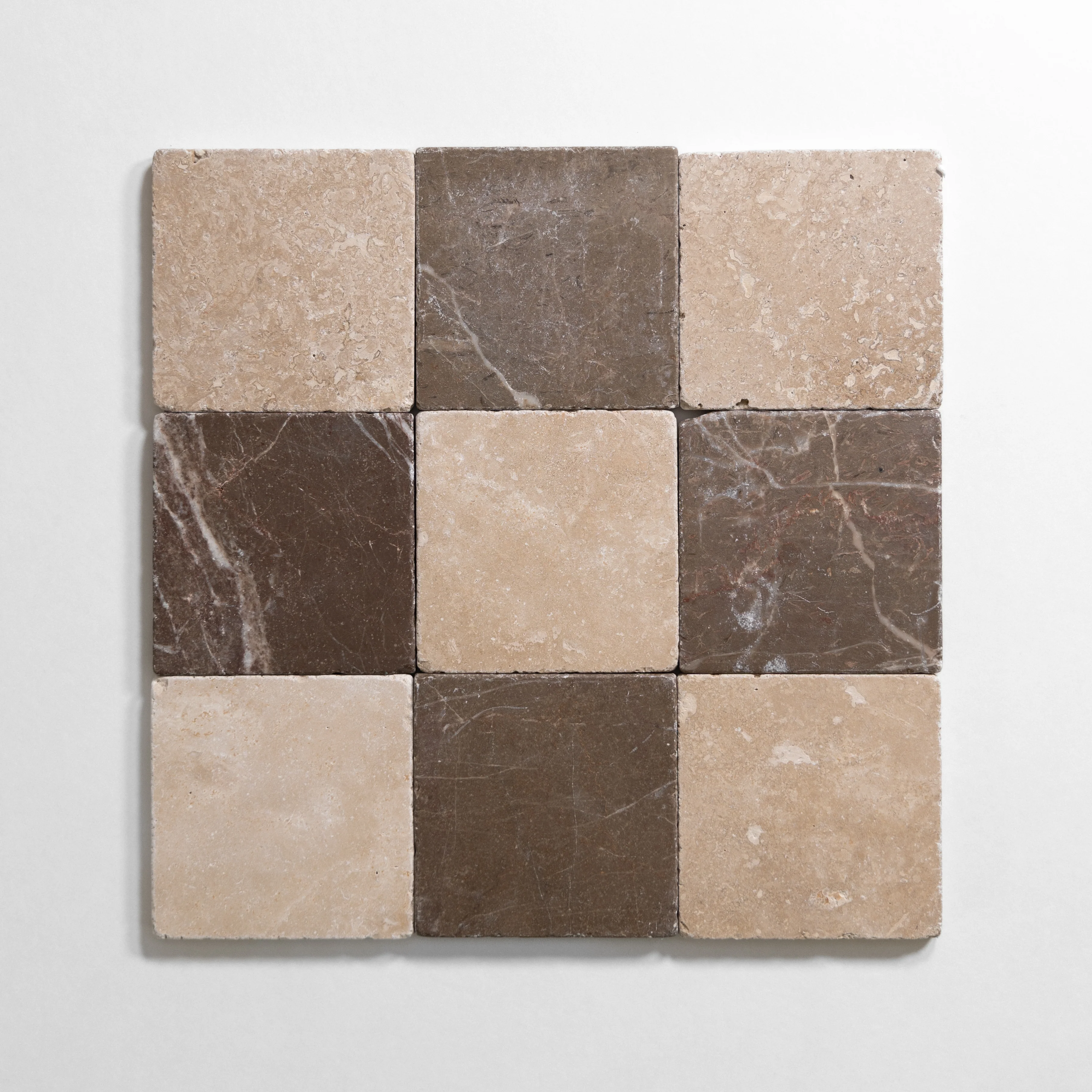 Durango & Cafe Tenayo 4"x4" Checkered Tumbled marble - Image 2