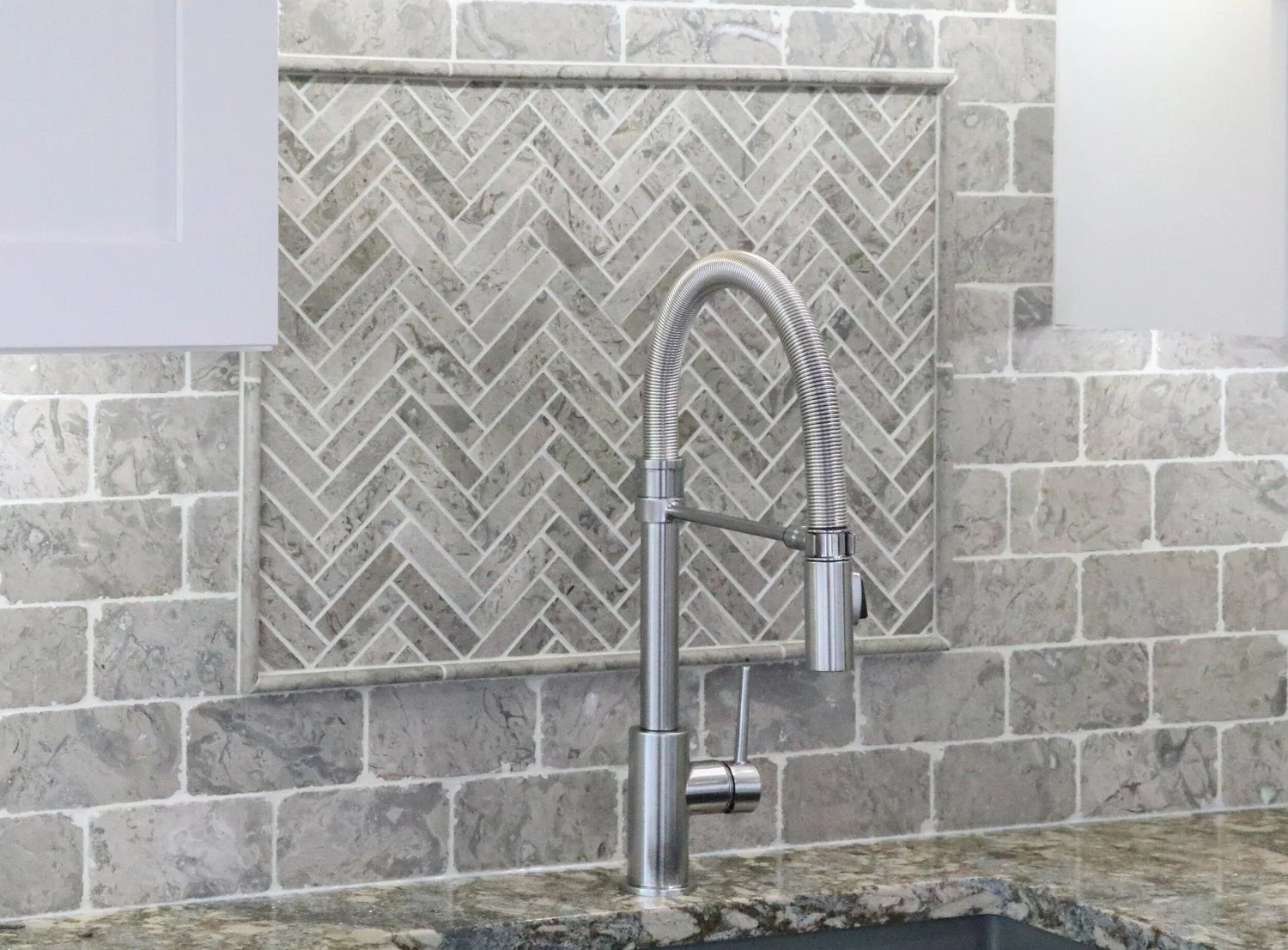 Sage Gray Herringbone Mosaic - Image 4
